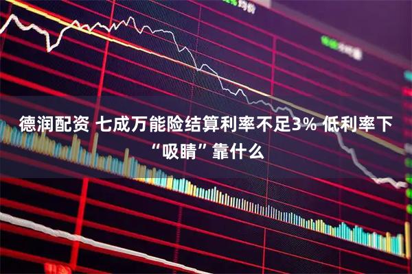 德润配资 七成万能险结算利率不足3% 低利率下“吸睛”靠什么